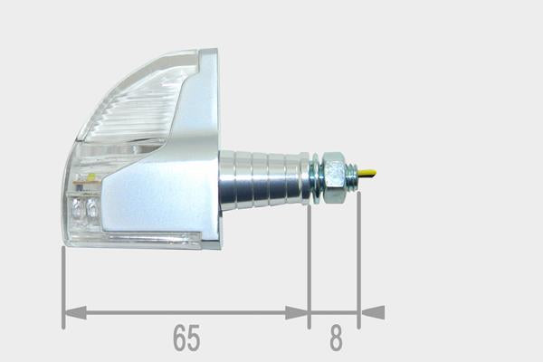 Blinkerset LED "E" rund transp./chrom