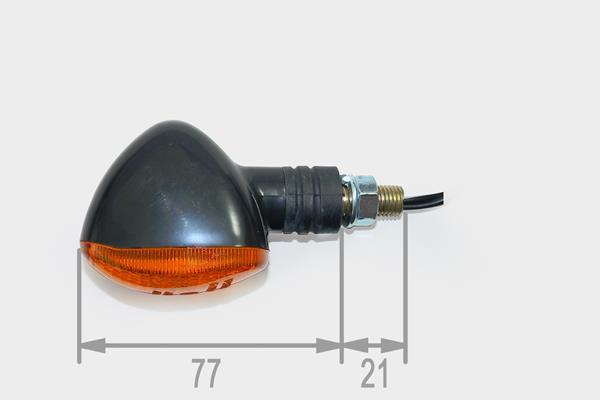 Blinkerset "Duke" kurz "E" oval schwarz