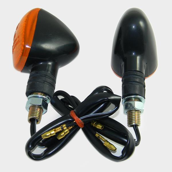 Blinkerset "Duke" kurz "E" oval schwarz