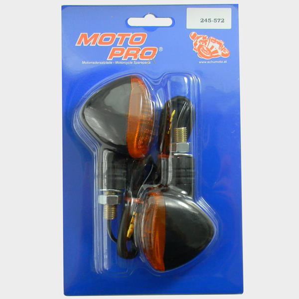 Blinkerset "Duke" kurz "E" oval schwarz