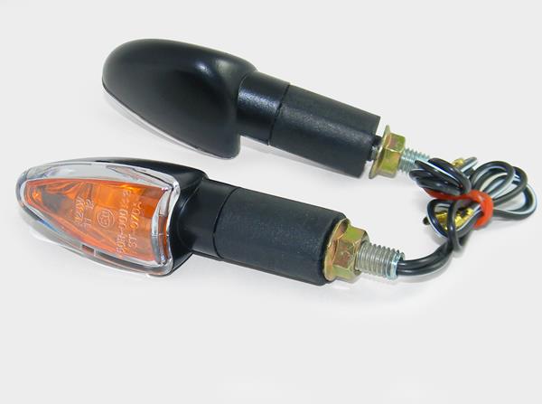Blinkerset Spike "E" lang schwarz klar