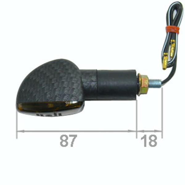 Blinkerset Spike "E" lang Carbon dunkel