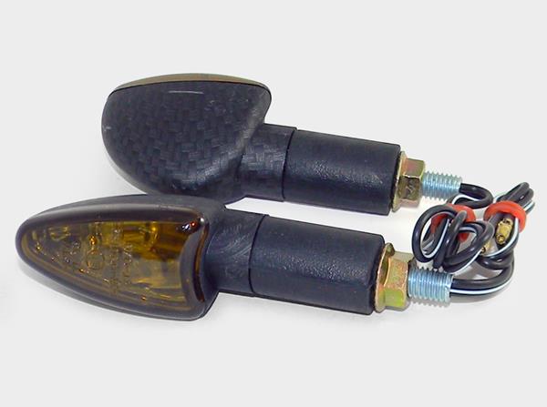 Blinkerset Spike "E" lang Carbon dunkel