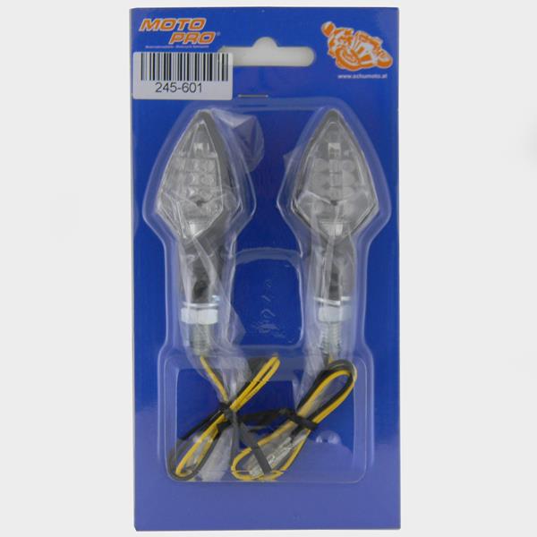 Blinkerset LED E transp/schw.