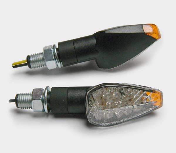 Blinkerset LED "E" Kristall schwarz kurz