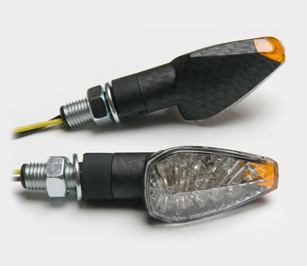 Blinkerset LED "E" Kristall carbon kurz