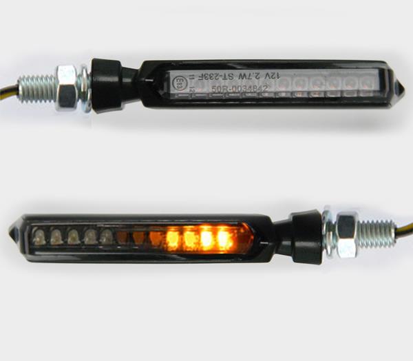 Laufblinkerset LED "E" Apollo schwarz passend für Husqvarna