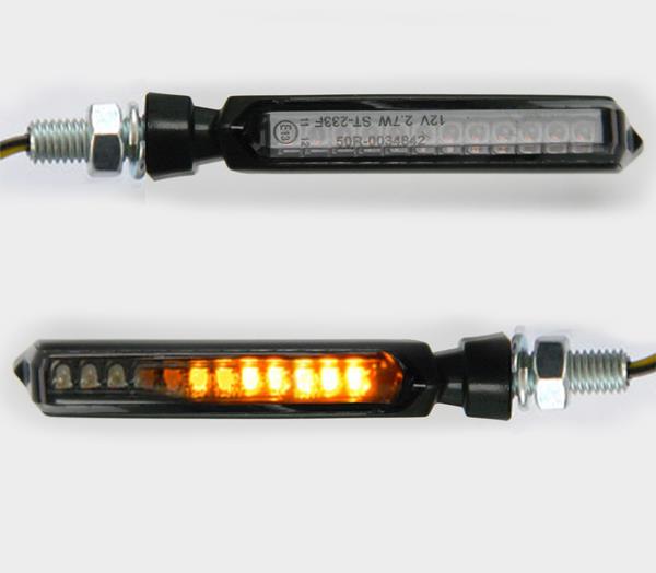 Laufblinkerset LED "E" Apollo schwarz passend für Husqvarna