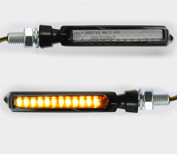 Laufblinkerset LED "E" Apollo schwarz passend für Husqvarna