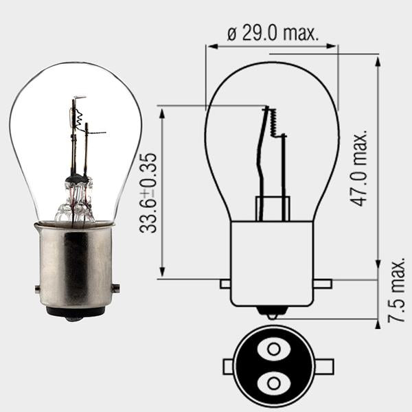 Lampe 6V 15/15W BAX15D kleiner Sockel