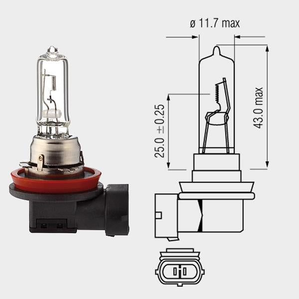 Halogenlampe 12V 65W H9 PG3