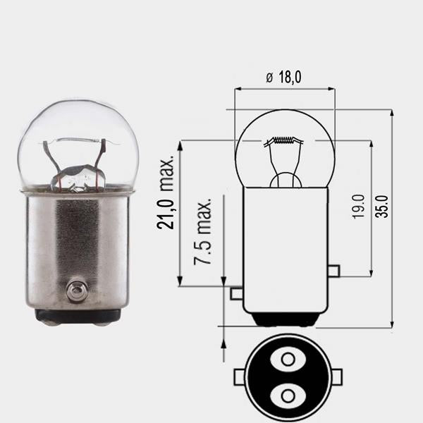 Lampe 12V 10/5W BAY15D