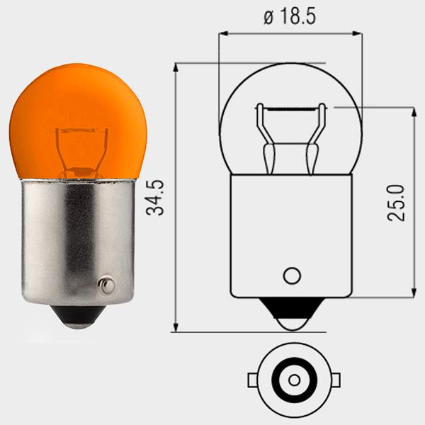 Lampe 12V 23W BA15S Orange