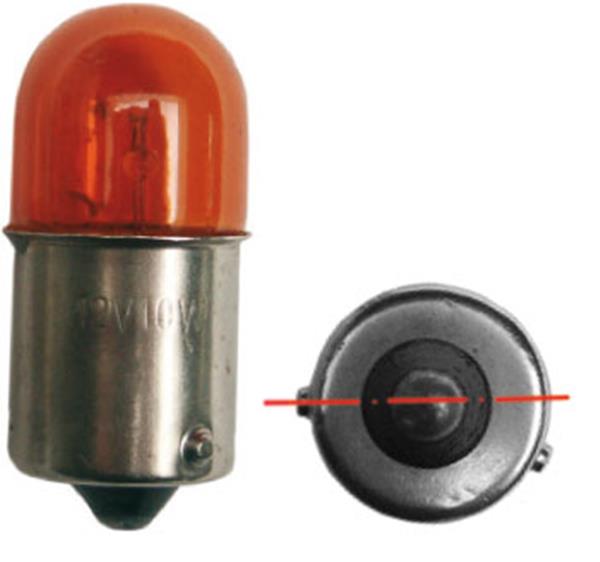 Lampe 12V 10W BAU15S Röhrenform orange