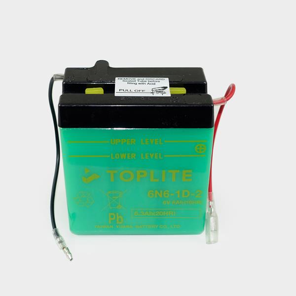 Toplite Motorradbatterie 6N6-1D-2 6V 6Ah passend für Kawasaki
