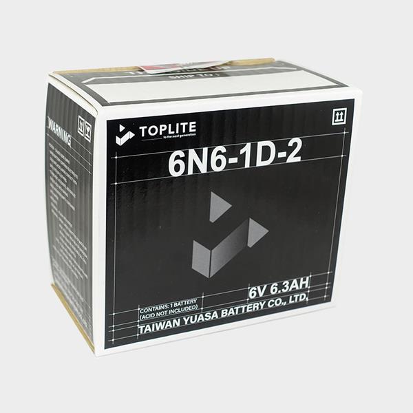 Toplite Motorradbatterie 6N6-1D-2 6V 6Ah passend für Kawasaki