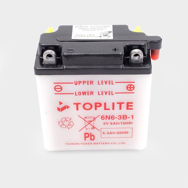 Toplite Motorradbatterie 6N6-3B-1 6V 6Ah passend für Honda und Yamaha