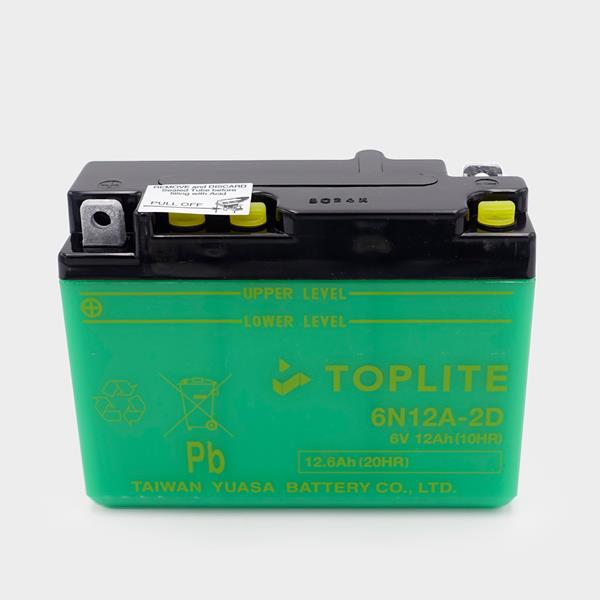 Toplite Motorradbatterie 6N12A-2D 6V 12Ah passend für Honda
