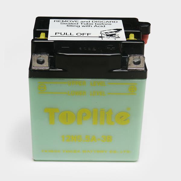 Toplite Motorradbatterie 12N5 12V 5,5Ah passend für Yamaha