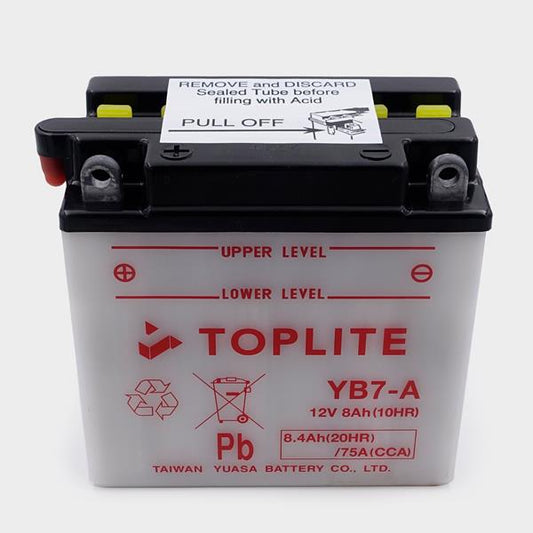 Toplite Motorradbatterie YB7-A 12V 8Ah