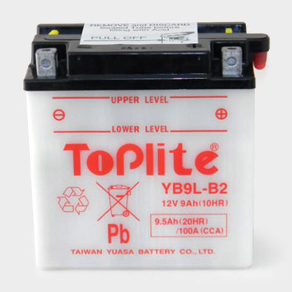 Toplite Motorradbatterie YB9L-B2 12V 9Ah passend für Yamaha