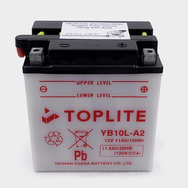 Toplite Motorradbatterie YB10L-A2 12V 11Ah