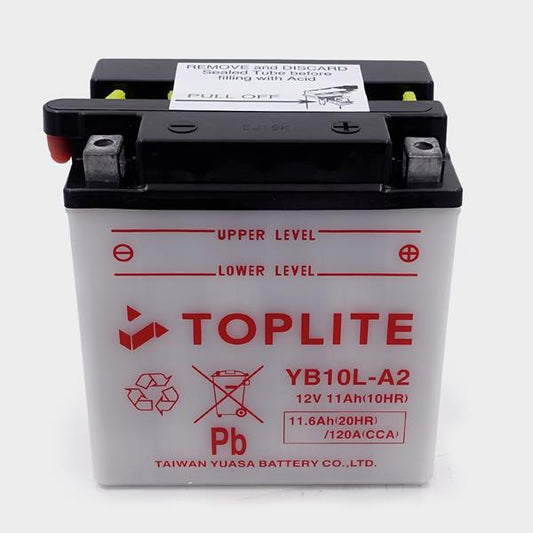 Toplite Motorradbatterie YB10L-A2 12V 11Ah