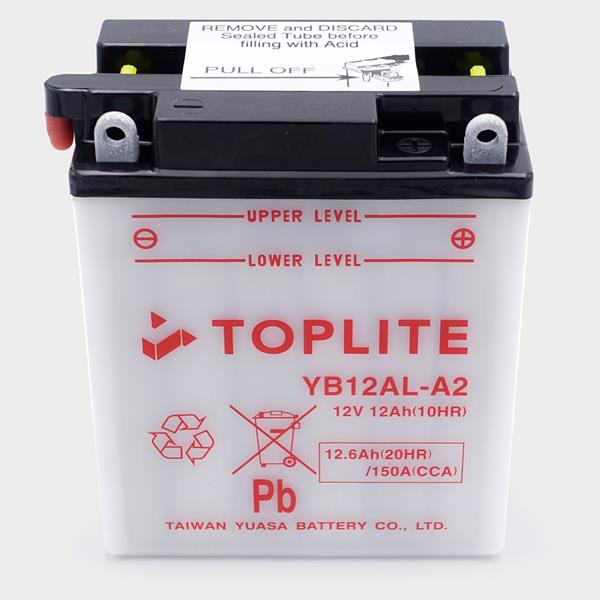 Toplite Motorradbatterie YB12AL-A2 12V 12Ah