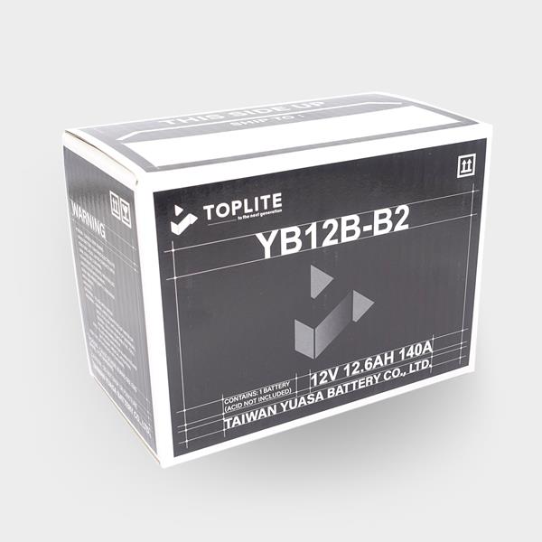 Toplite Motorradbatterie YB12B-B2 12V 12Ah passend für Suzuki