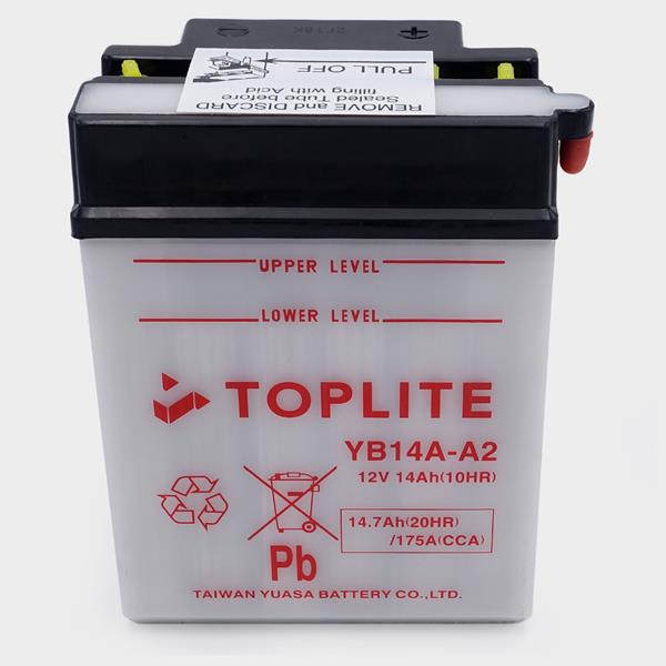 Toplite Motorradbatterie YB14A-A2 12V 14Ah
