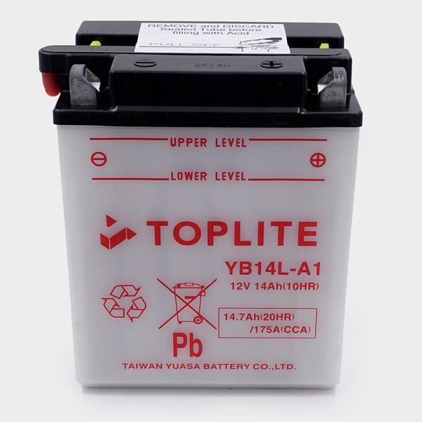 Toplite Motorradbatterie YB14L-A1 12V 14Ah passend für Royal Enfield