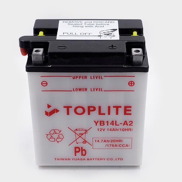 Toplite Motorradbatterie YB14L-A2 12V 14Ah