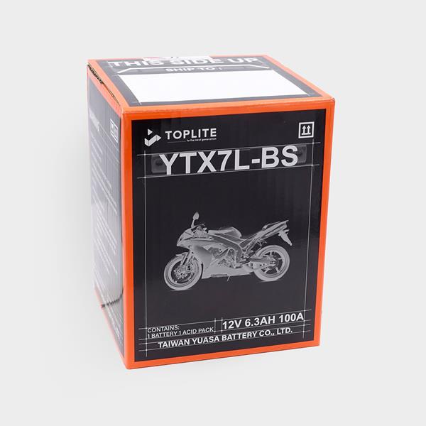 Toplite Motorradbatterie YTX7L-BS 12V 6,3Ah