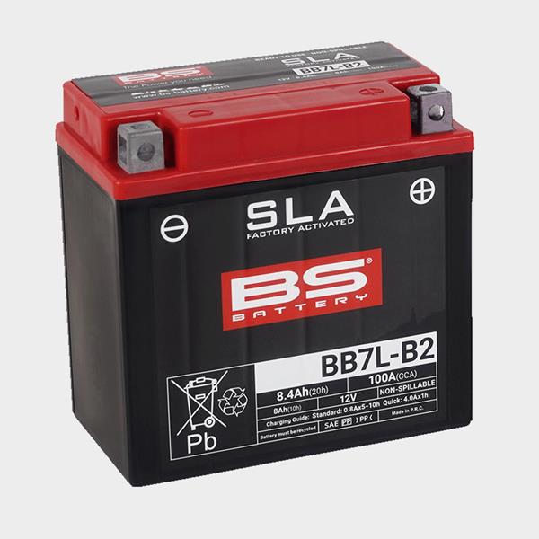 BS Battery Motorradbatterie BB7L-B2 12V 8Ah