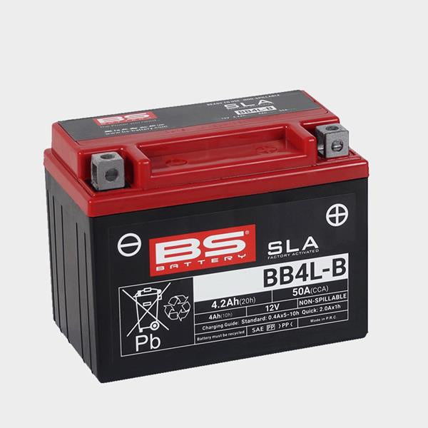 BS Battery Motorradbatterie BB4L-B 12V 4Ah