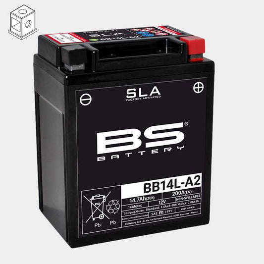 BS Battery Motorradbatterie BB14L-A2 12V 14Ah