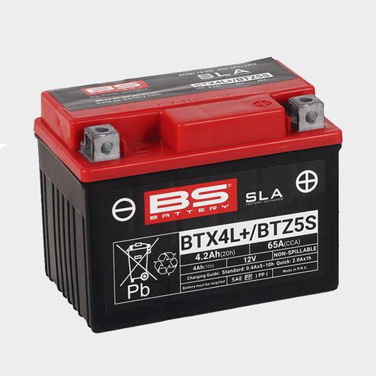 BS Battery Motorradbatterie BTX4L 12V 4Ah