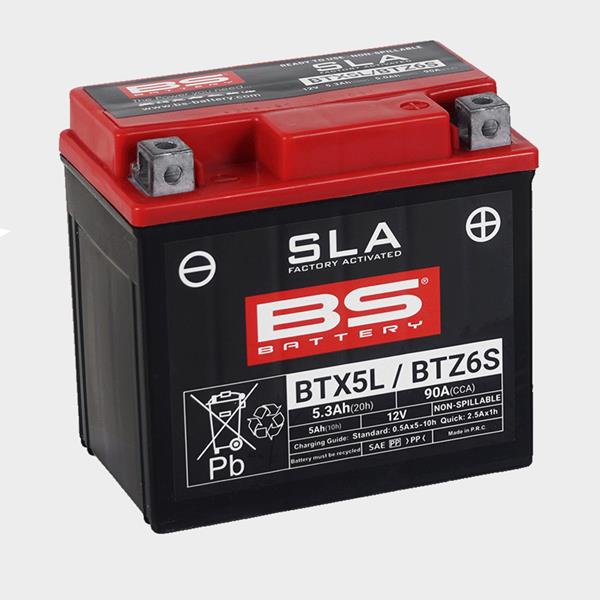 BS Battery Motorradbatterie BTX5L 12V 5Ah