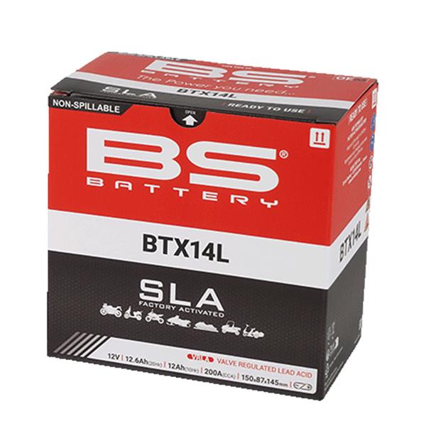 BS Battery Motorradbatterie BTX14L 12V 12Ah