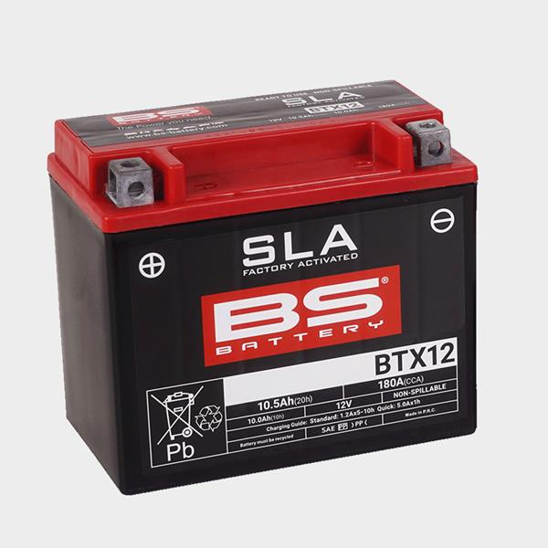 BS Battery Motorradbatterie BTX12 12V 10Ah