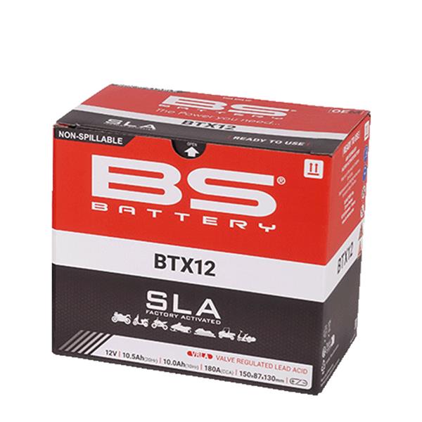 BS Battery Motorradbatterie BTX12 12V 10Ah