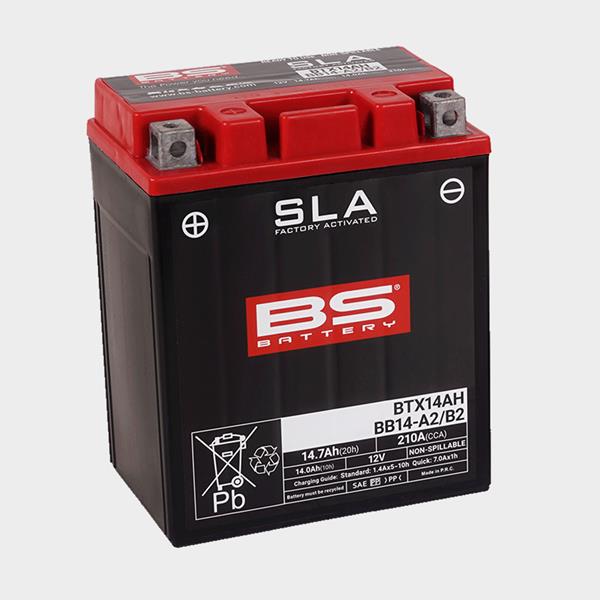 BS Battery Motorradbatterie BTX14AH 12V 14 Ah passend für Honda, Moto Guzzi und Piaggio