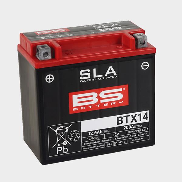 BS Battery Motorradbatterie BTX14 12V 12Ah