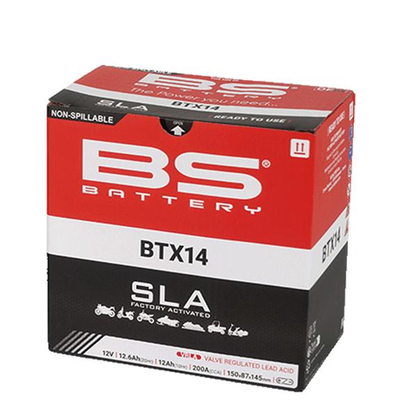 BS Battery Motorradbatterie BTX14 12V 12Ah