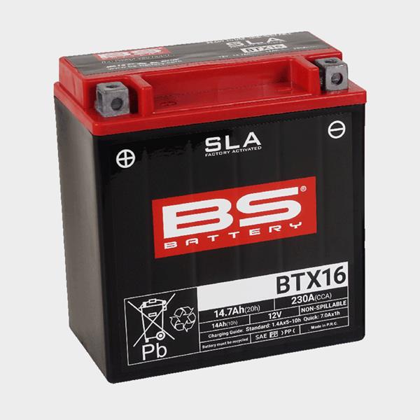 BS Battery Motorradbatterie BTX16 12V 14Ah