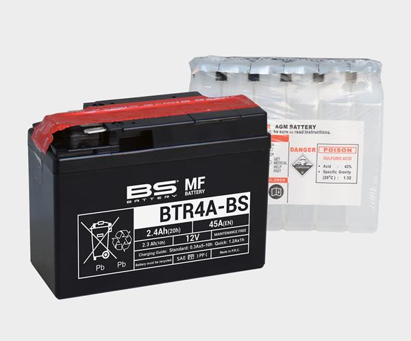 BS Battery Motorradbatterie BTR4A-BS 12V 2,3Ah passend für Honda