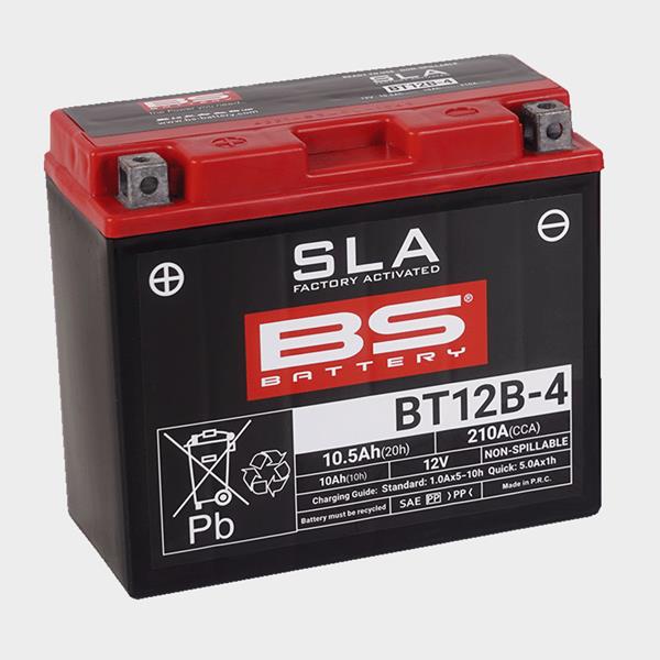 BS Battery Motorradbatterie BT12B-4 12V 10Ah