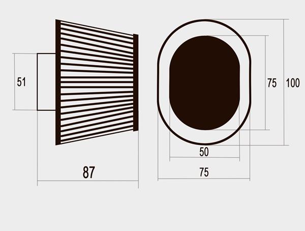 DNA Power-Luftfilter 51mm oval Top