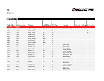 Bridgestone Battlax A41