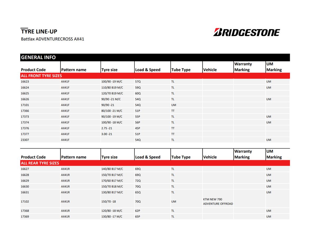 Bridgestone AX41